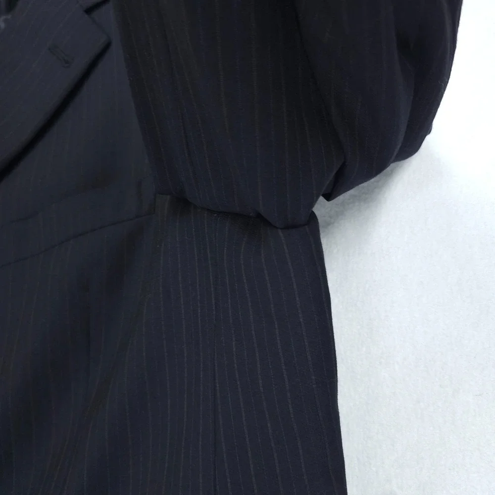 Daniel Cremieux Loro Piana Suit Mens 46R Navy Pinstripe 2 Piece 3 Button 37x30